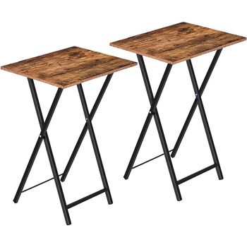 Set Of Two Side Table Folding Coffee Tables End Desk, 8 of 9