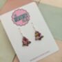 Purple And Gold Christmas Tree Glitter Earrings / Stocking Filler / Santa Present, thumbnail 8 of 10