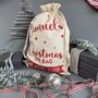 Personalised Christmas Eve Bag Black With White, thumbnail 5 of 10