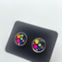 Sparkly Disco Colourful Stud Earrings Waterproof Hypoallergenic 10mm, thumbnail 4 of 7