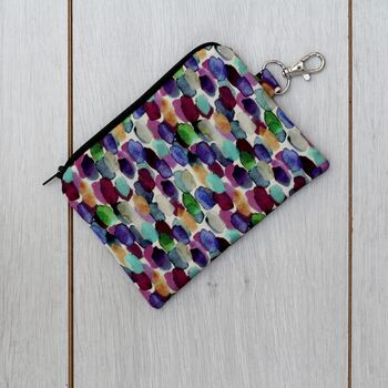 Brushstrokes Silk Zipped Coin Purse/Pouch, 3 of 4