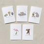 Safari Print Baby Muslin Gift Set With Card, thumbnail 3 of 10