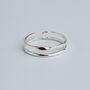 Sterling Silver Simple Double Band Adjustable Ring, thumbnail 2 of 5