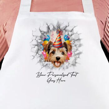 Personalised Biewer Terrier Birthday Break Through Dog, 3 of 8