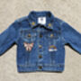 Kids Personalised Denim Jacket Special Sparkly Unicorn, thumbnail 2 of 9