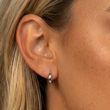 Tiny Huggie Hoop Earrings Solid Sterling Silver, 3 of 3