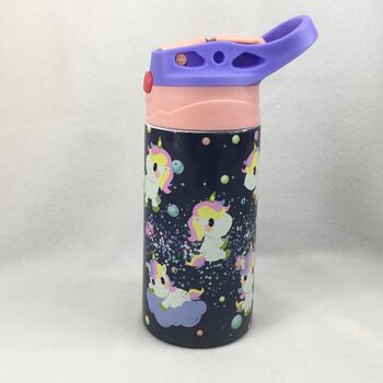 Unicorn Personalised Kids Water Bottle Flip Top, 3 of 7