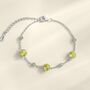 Emerald And Peridot Bracelet In Sterling Silver And Gold Vermeil, thumbnail 9 of 12