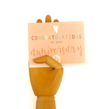 Mini Anniversary Card With Gold Foiled Heart, 3 of 5