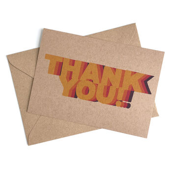 Set Of 12 Colourful Retro Thank You Postcard Note Cards, 8 of 8