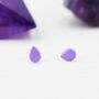 Sterling Silver Enamel Purple Droplet Dot Stud Earrings, thumbnail 7 of 12