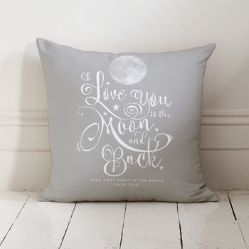 'I Love You To The Moon And Back' Personalised Cushion, 2 of 5