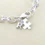 Personalised Silver Jigsaw Puzzle Charm Bracelet, thumbnail 3 of 4