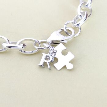 Personalised Silver Jigsaw Puzzle Charm Bracelet, 3 of 4