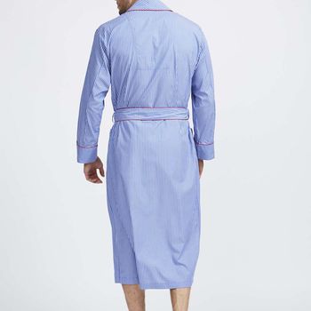 Men's Burford Stripe Cotton Robe, 3 of 5
