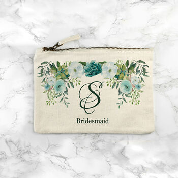 Monogrammed Floral Makeup Bag, 8 of 12