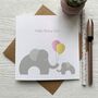 Hello Baby Girl Elephant Baby/Adoption Card, thumbnail 1 of 2