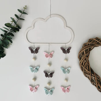 Nursery Mobile Wall Decor Pink,Cream,Mint Butterfly, 8 of 12