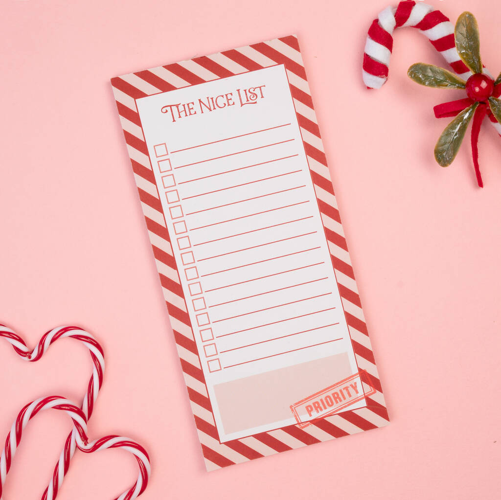 The Nice List Christmas To Do Notepad