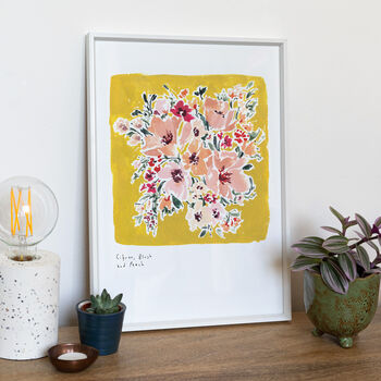 Citron, Blush And Peach Floral Print, 3 of 5