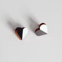 Heart Wooden Stud Earrings Black/Pale Blue Love Gift, thumbnail 2 of 5