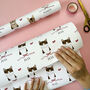 Personalised Cat And Bow Christmas Wrapping Paper, thumbnail 1 of 4