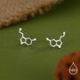 Happiness Molecules Serotonin Stud Earrings In Sterling Silver, thumbnail 1 of 12
