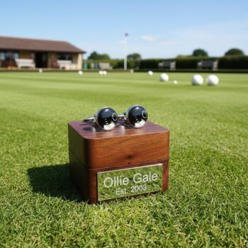 Personalised Lawn Bowls Cufflinks, 3 of 10