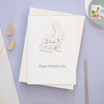 Rabbit Keepsake Birthday Card, 3 of 5