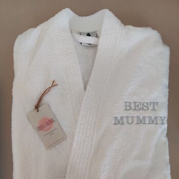 Personalised Unisex Towelling Cotton Bath Robe Gown, 3 of 10