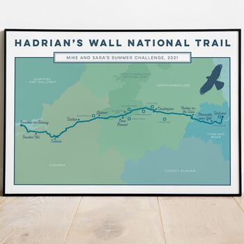 Personalised Hadrian’s Wall Map Art Print, 4 of 9