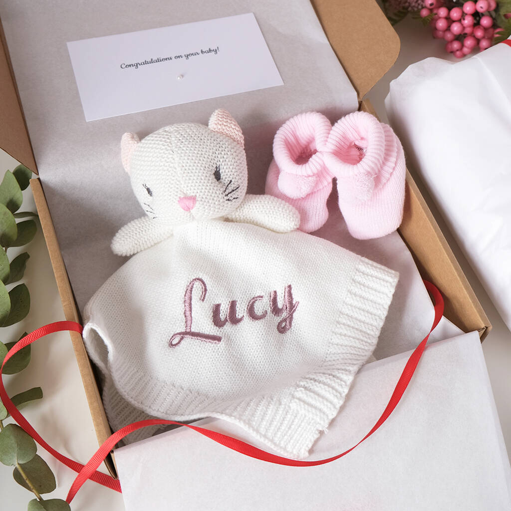 Personalised Grey Knitted Bunny Comforter Set By KEEDD ...