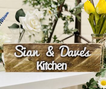 Personalised Home Kitchen Reclaimed Wood Sign Any Name, 2 of 2