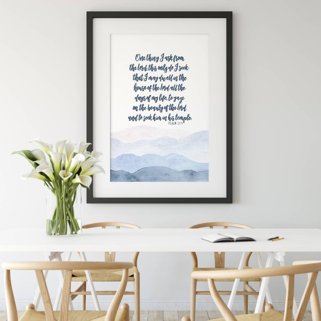 One Thing I Ask From The Lord Print Psalm 27:Four By Izzy & Pop ...