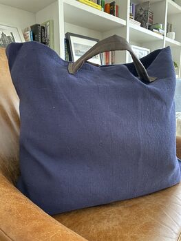 Xxl Blue Tote Bag, Extra Large Beach Bag, 5 of 5