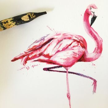 Inky Flamingo Illustration Print, 3 of 12