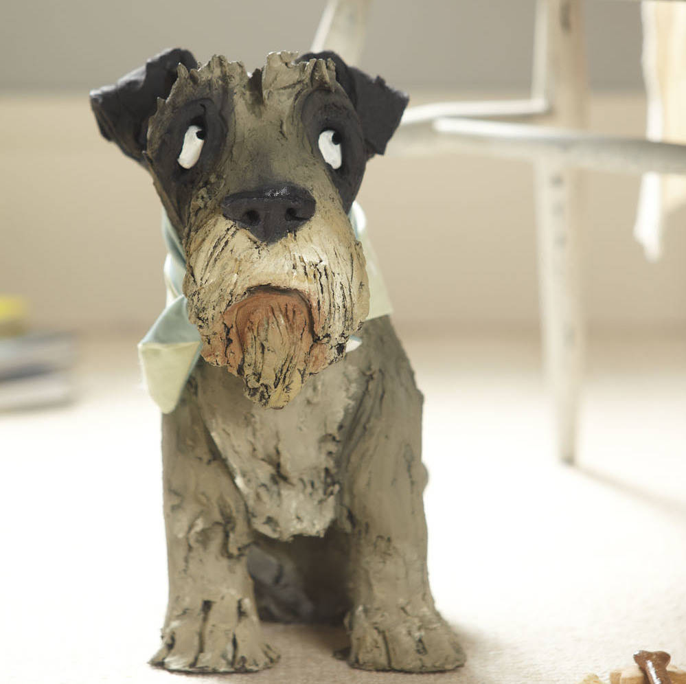 Bespoke Pet Dog Sculpture By Olivia Brown Schnauzer Xl By