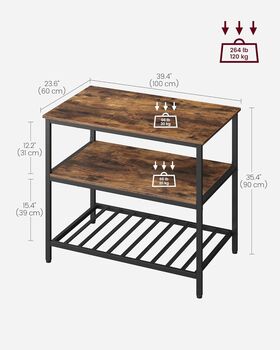 Three Tier Kitchen Island With Worktop Shelves, 2 of 6