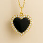 Personalised Gold Plated Sterling Silver Twinkling Onyx Heart Necklace, thumbnail 1 of 9