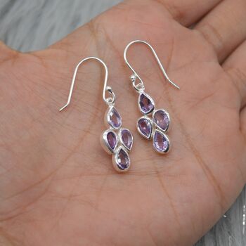 Amethyst Sterling Silver Earrings February Birthstone, 6 of 8
