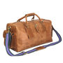 'Drake' Men's Leather Duffle Holdall In Tan Leather, thumbnail 4 of 9