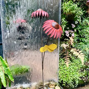Echinacea And Butterfly Garden Stake Art089, 2 of 11