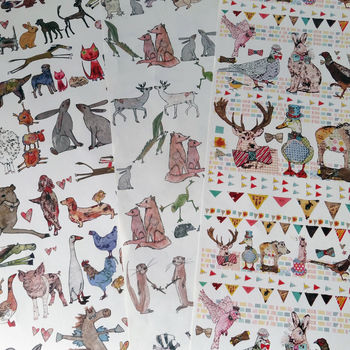 Recycled Animal Wrapping Paper Three Sheets, 10 of 10