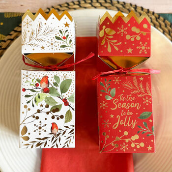 Square Robin Christmas Crackers Set Four Pack, 5 of 7