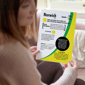 Personalised Season Print Gift For Norwich Fans, 2 of 6