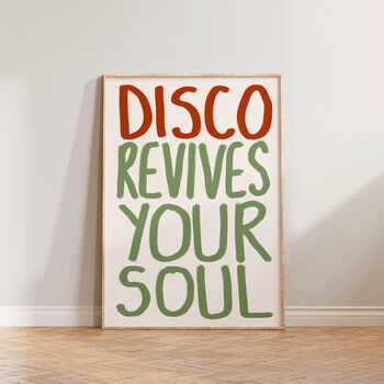 Disco Revives Your Soul Music Wall Art Print, 4 of 9