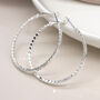 Silver Plated Large Rope Twist Hoop Earrings, thumbnail 3 of 5