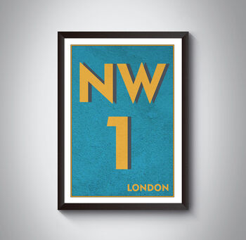 Nw1 Marylebone London Typography Postcode Print, 6 of 9