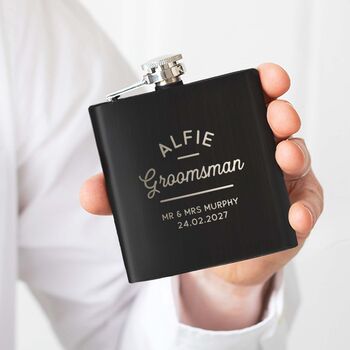 Personalised Wedding Hipflask Groom's Party Gifts, 7 of 12