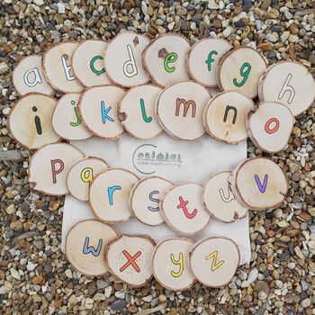 Wooden Nature Alphabet Discs For Children Montessori, 2 of 2